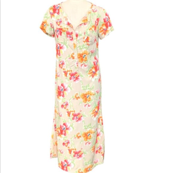 Liz Claiborne Floral Button Down Midi/Maxi Dress Pockets Sz 10P 58A - Picture 1 of 9